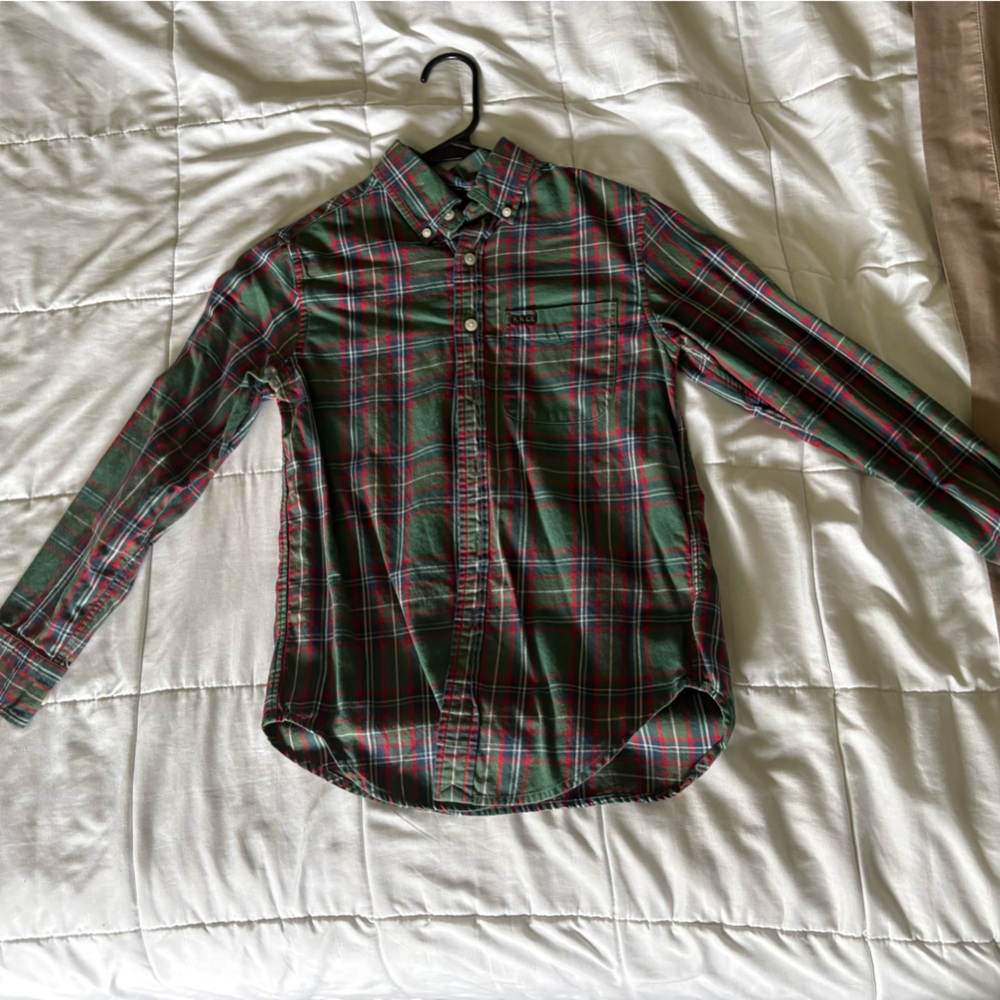 Ralph Lauren Polo Green and Red Plaid Button-Up Shirt